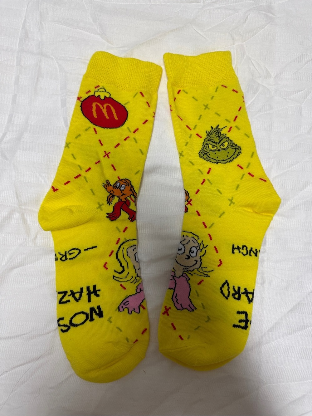 McDonald's Yellow Grinch & Character Novelty Crew Socks